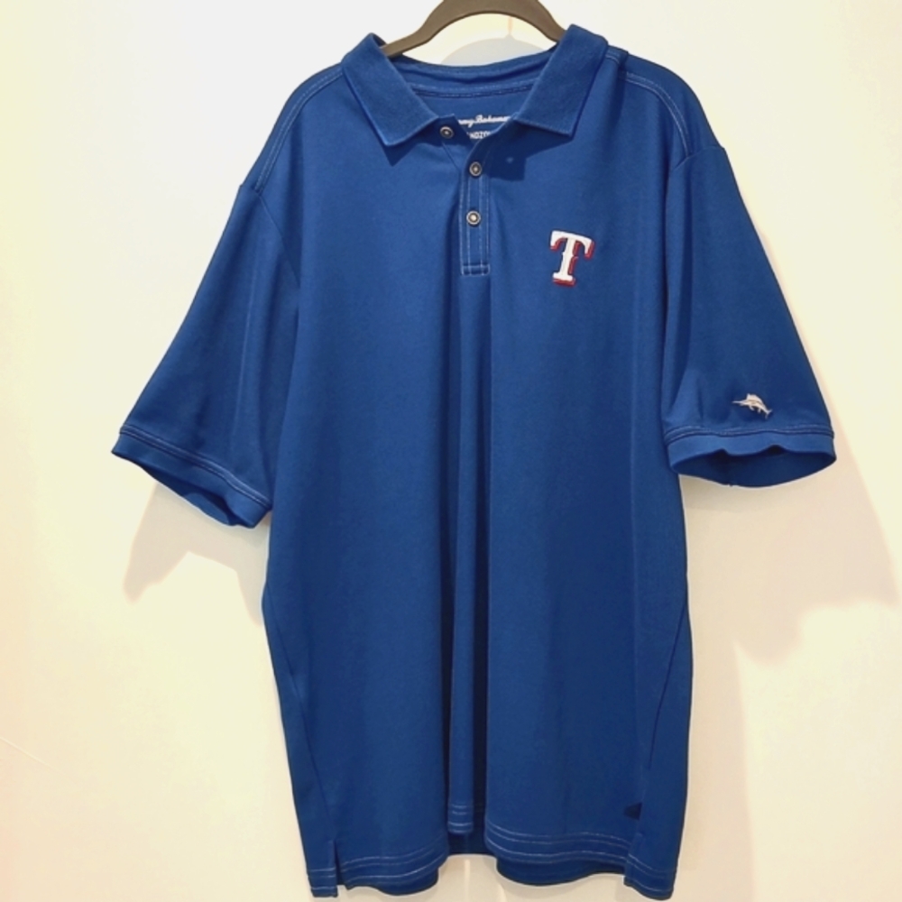 Tommy Bahama IslandZone Texas Rangers MLB Baseball Polo Blue XL
